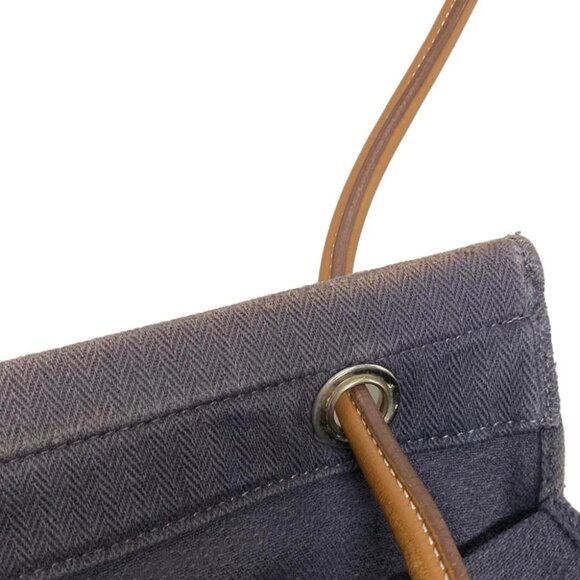 HERMES Aline MM - Navy Red Brown Canvas Veau Swift C Shoulder Bag - Picture 13 of 14